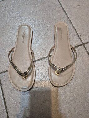 Banana Republic Flat Metallic Gold Sandals